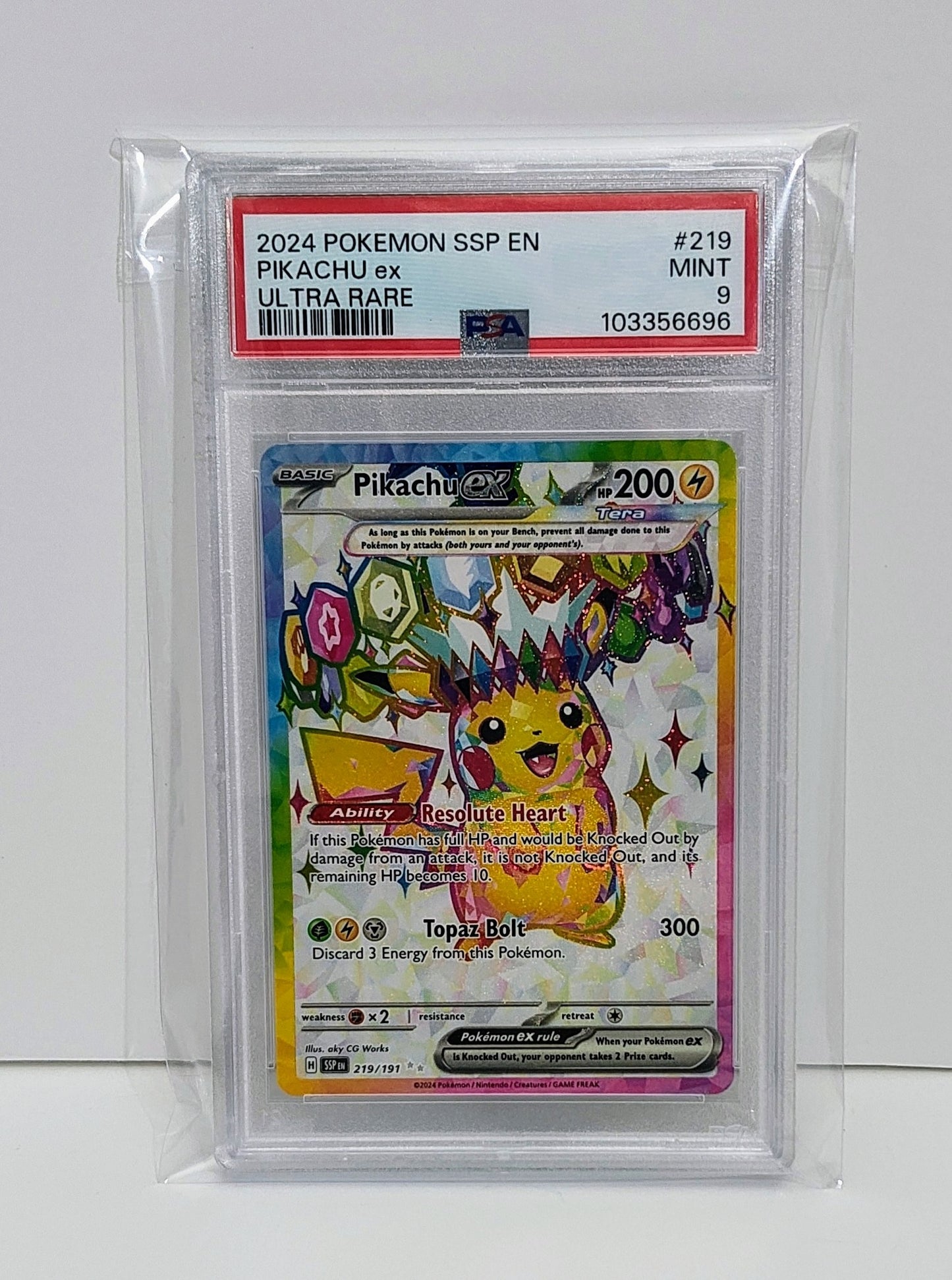 Graded PSA 9: Surging Sparks Pikachu ex #219