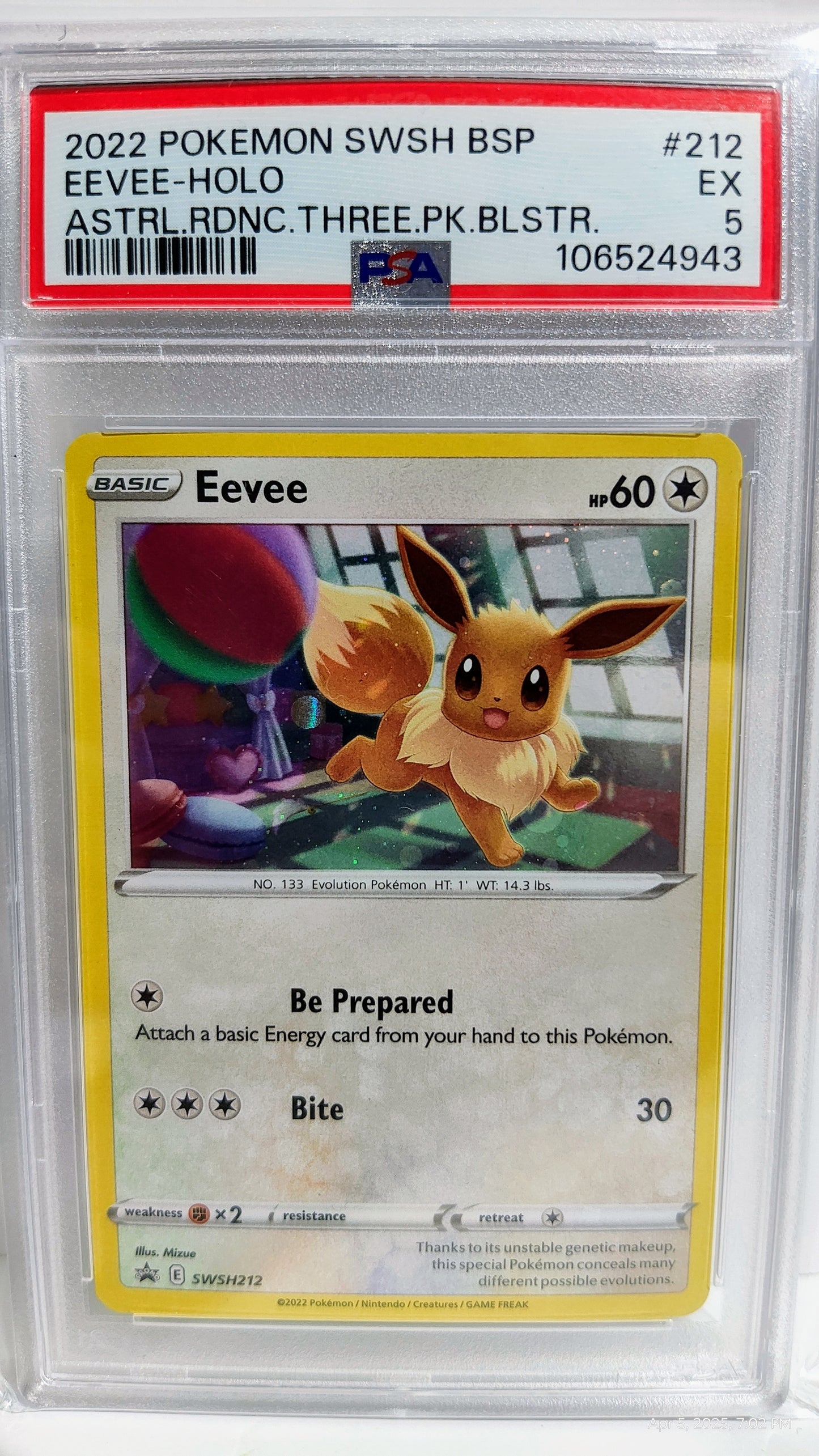 Graded PSA 3 & 5: MC'Donalds Pikachu #006 Astral Radiance Promo Eevee #212