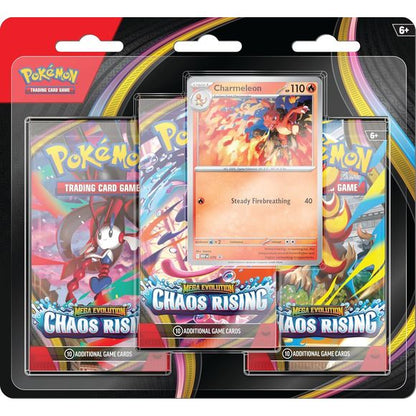 POKEMON TCG: Mega Evolution CHAOS RISING 3PK BLISTER
