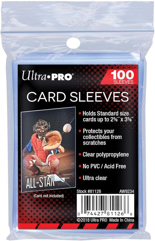 Ultra PRO - Penny Sleeves® Clear Soft Card Sleeves 100ct. 2.5" x 3.5", Protect and Store Valuable Sports Cards, Baseball Cards, Football Cards, Basketball Cards and Even Gaming Cards, MTG & DND