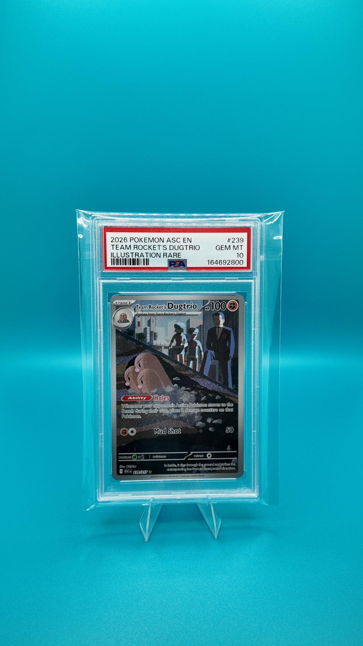 2026 Pokemon Ascended Heroes #239 Team Rocket's Dugtrio PSA: 10