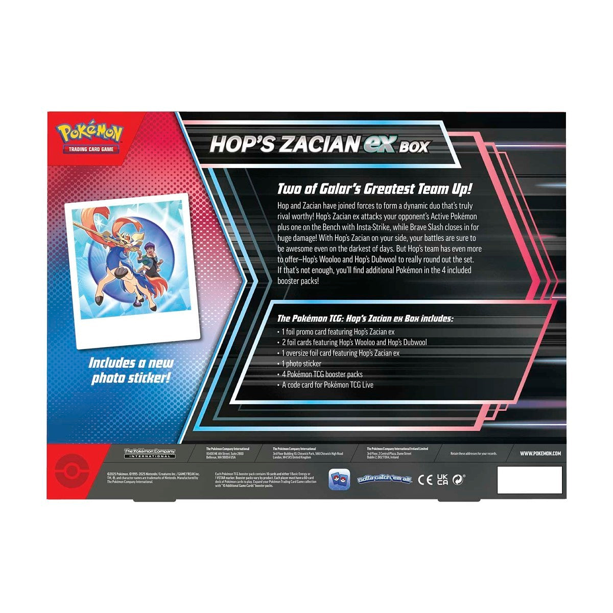 Pokemon TCG: Hop's Zacian ex Box