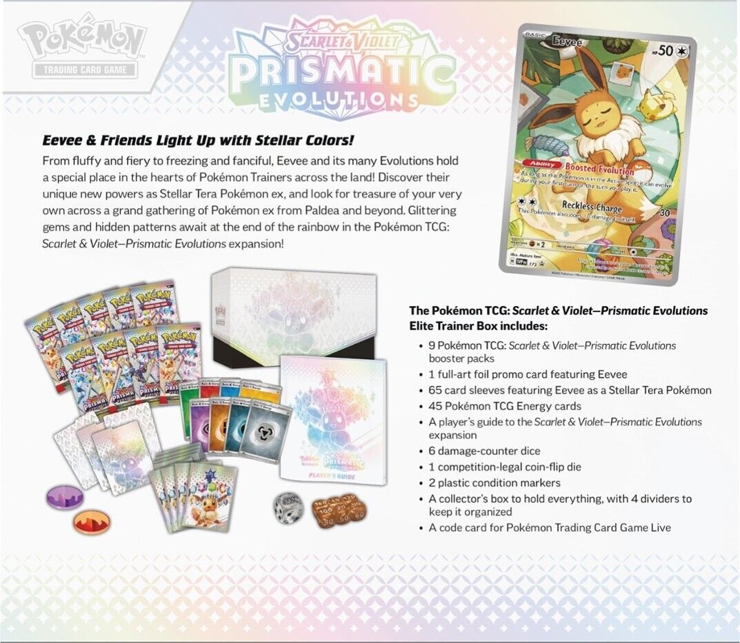 Pokémon TCG: Scarlet & Violet - Prismatic Evolutions Elite Trainer Box